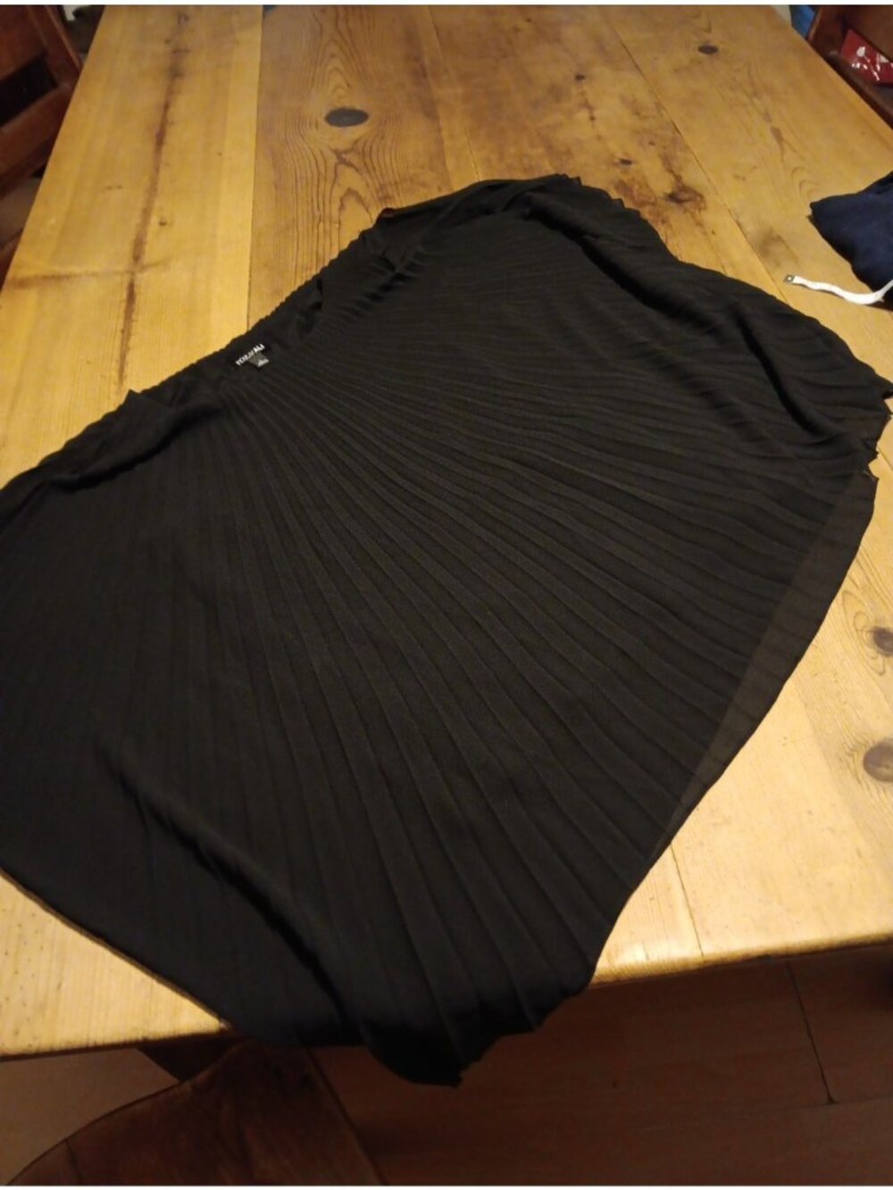Roz & Ali Womens L Poncho Top Black Pleated Cold Shoulder Retro Elegant Evening - Picture 7 of 9